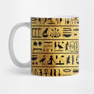 Gold and Black Hieroglyphics Mask Mug